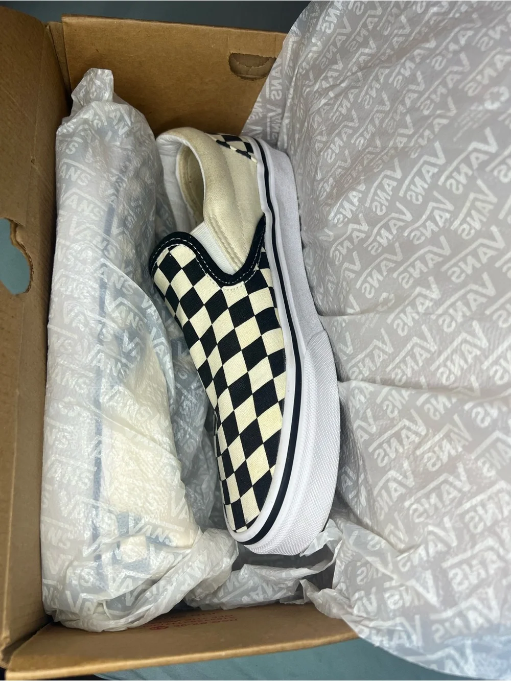 Vans Checkerboard Slip-On Sneakers - Black & Cream